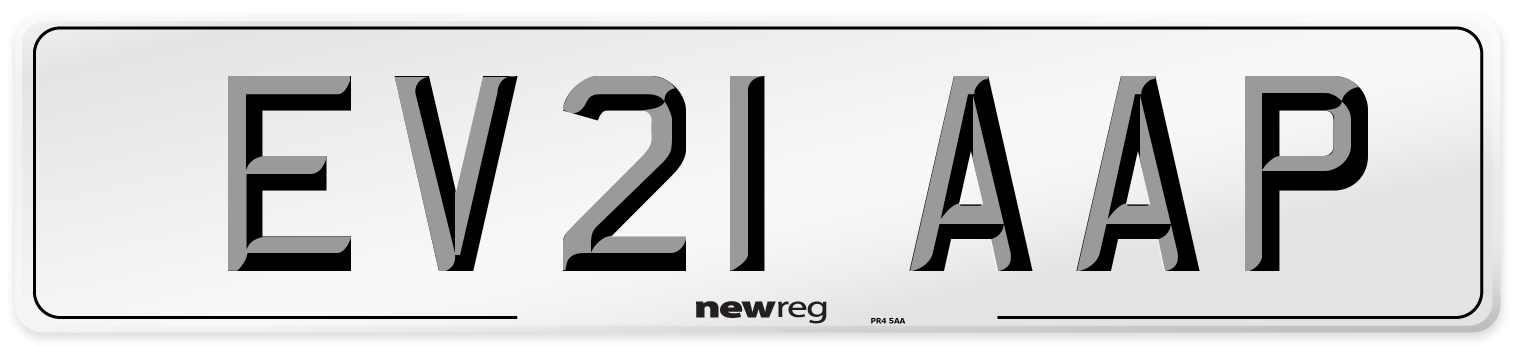 EV21 AAP Number Plate from New Reg
